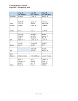 Ministry Schedule  - August 29 - Thanksgiving 2026